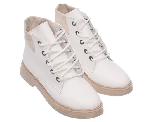 B&W womens B&W-W062-White Sneaker Boot