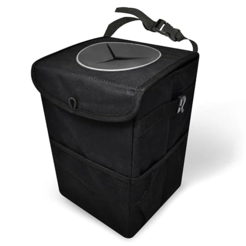 2-Piece Car Storage Basket Set with Internal Thermal Lining for Vehicle Organization, Multi-Size Insulated Trash Can and Travel Storage Containers Caddy