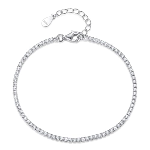 biuanni Cubic Zirconia Tennis Bracelet with Multicolor and White Stones, 925 Sterling Silver Bracelet Jewelry Gifts for Women