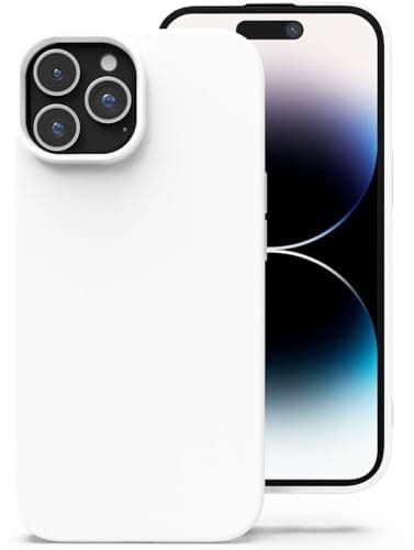 Mobile Magic Soft Douple Layer Silicone Case with Microfiber Lining For Apple iPhone 14 Pro 6.1 Inch (White) Cellular phone case