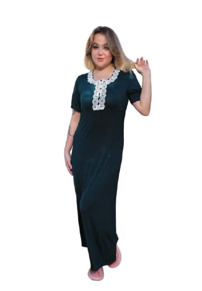 Women Half Sleeve Nightgown - Comfortable Women Nightgown Elegant Details - Summer Cloak for Women Nightgown nightshirt