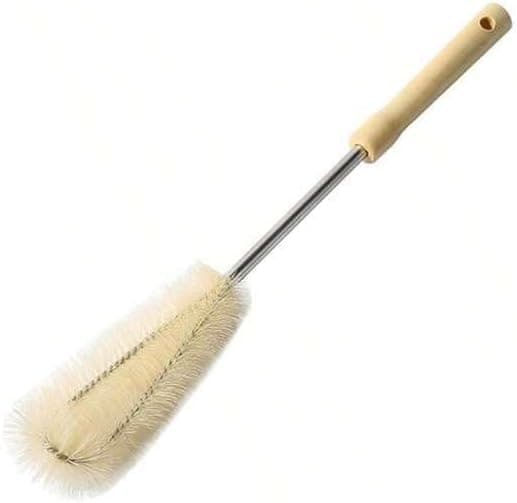 60cm Long Cleaning Brush for Flexible and Dense Bristles with Wood and Steel Handle for Deep Access for Jercans, Bottles, Drums and Narrow Bowls