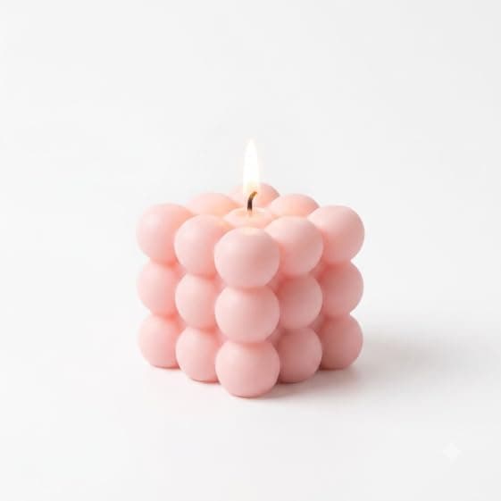 Bubbles Candle Cube Scented 6cm Modern Design Attractive Scent Adds Warm Atmosphere for Decoration Romantic Events Party Gift Wrapped