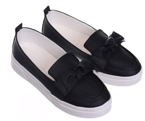 B&W womens B&W-W075-Black Sneaker