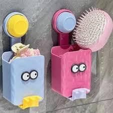 Toothbrush Organizer - Cute Handy Design A sweet shape for your bathroom +very practical! Holds toothbrushes and toothpaste in one place. It has a cup and a storage cup holder - a compact bathroom org