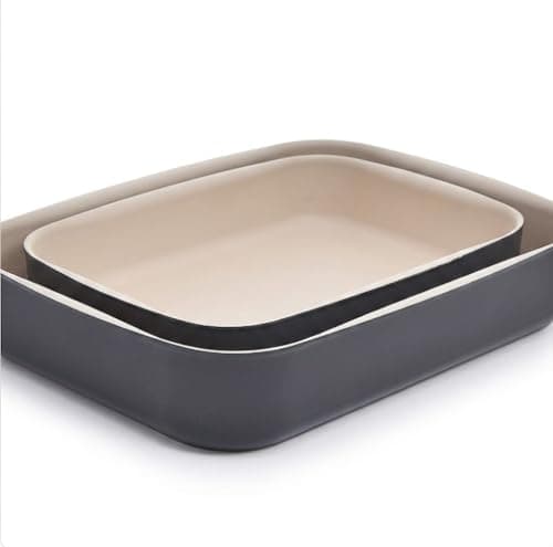 Queen Egypt New-Granite 2-Piece Non-Stick Roasting Tray Set 30cm and 35cm Oven Safe Easy to Clean for Baking and Roasting
