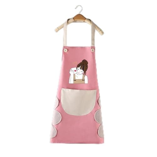 Generic Kitchen Apron with Hand Wiping Towels, Waterproof and Oilproof, Adjustable Straps, 2 Large Pockets, Durable Design for Men and Women, Pack of 1.