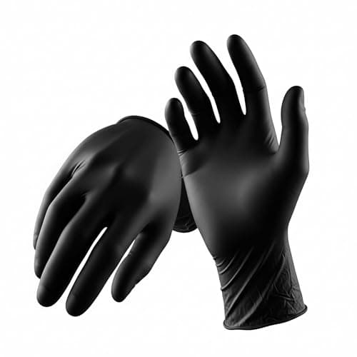 Black Nitrile Gloves Powder Free Tear Resistant Gloves for Medical and Home Use 100 Pack Disposable Multipurpose Gloves for Kitchen, Cleaning, Beauty Salon, Personal Care Protective glove