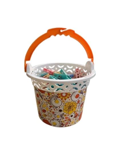 Clothespins Storage Bucket – Practical Clothes Tongs Organizer Bucket | Balcony and Home Use