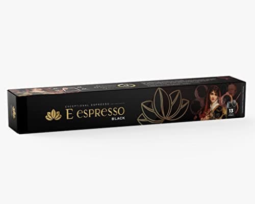 E espresso Black 13 Strong Intensity 10 Aluminium Capsules compatible with Nespresso Machines Coffee