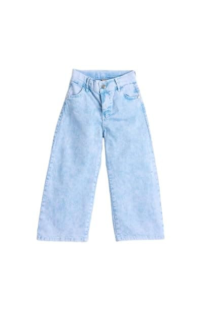 Junior Girls Vintage Blue Wide Leg Pant, VINTAGE BLUE, 14