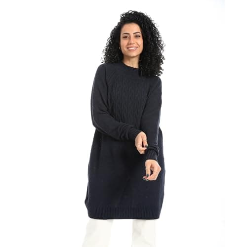 Women's long wool pullover with multiple designs One Size Fits All Sweater