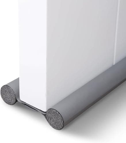 Twin Door Draft Stopper Under Door Seal Strip, Adjustable Grey Door Bottom Guard 90cm for Dust, Noise and Cold Air