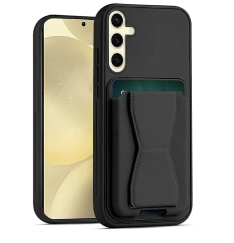 3M Store Leather Case Compatible for SAMSUNG GALAXY A57 Shockproof Leather Back Card Storage & case built-in Stand PU leather for a stylish look, comfortable grip (Black)