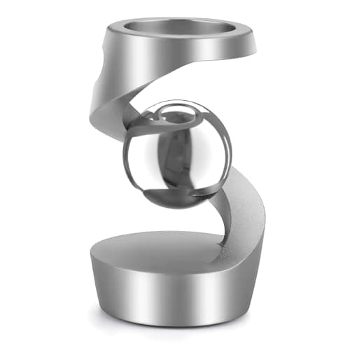 DOLASEV Kinetic Spinning Fidget Desk Toy for ADHD Stress Relief, Silver | Smooth Infinite Kinetic Spinning Design, Improve Focus for Anxiety EDC, Silent Desk Decor & Office Ornament