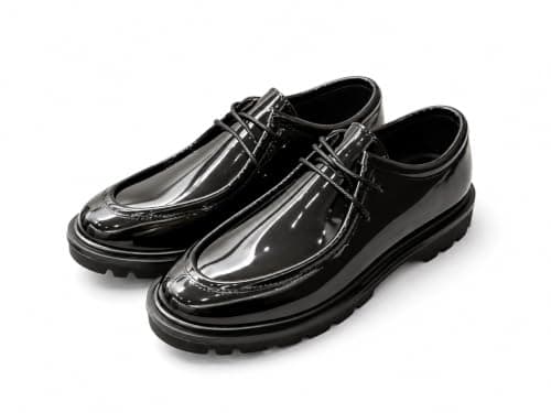 OG Premium Kids Black Patent Leather Oxford Shoes – Sleek Glossy Finish with Durable Chunky Sole for Classic Perfect for Weddings, Schools, and Special Occasions