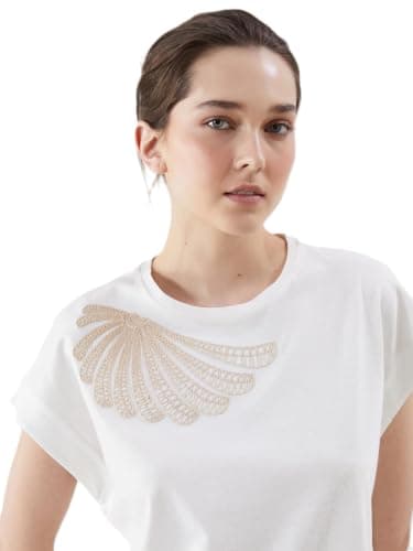 LC WAIKIKI Woman Crew Neck Embroidered Women's T-Shirt