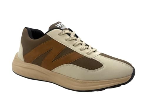 Vinitto Men's Sneakers - Beige Brown, 42 EU
