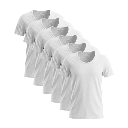 Cottonil Men's O-Neck 100% Cotton Undershirts, Pack of 6, Short Sleeve, Multiple Colours Shirt