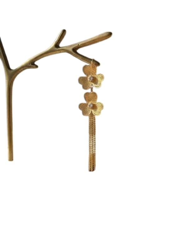 Stainless Steel Double Flower Earrings Elegant Daily Wear Ear Accessory