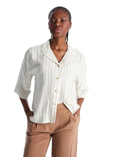 LC WAIKIKI Woman Striped Linen Blend Women's Shirt