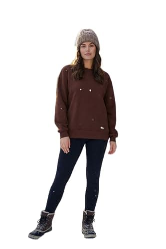 Trendyol Womens Thick Cut - Brown Fleece Crew Neck Sweatshirt Twoaw24Sw00101 Sweatshirt (pack of 1)