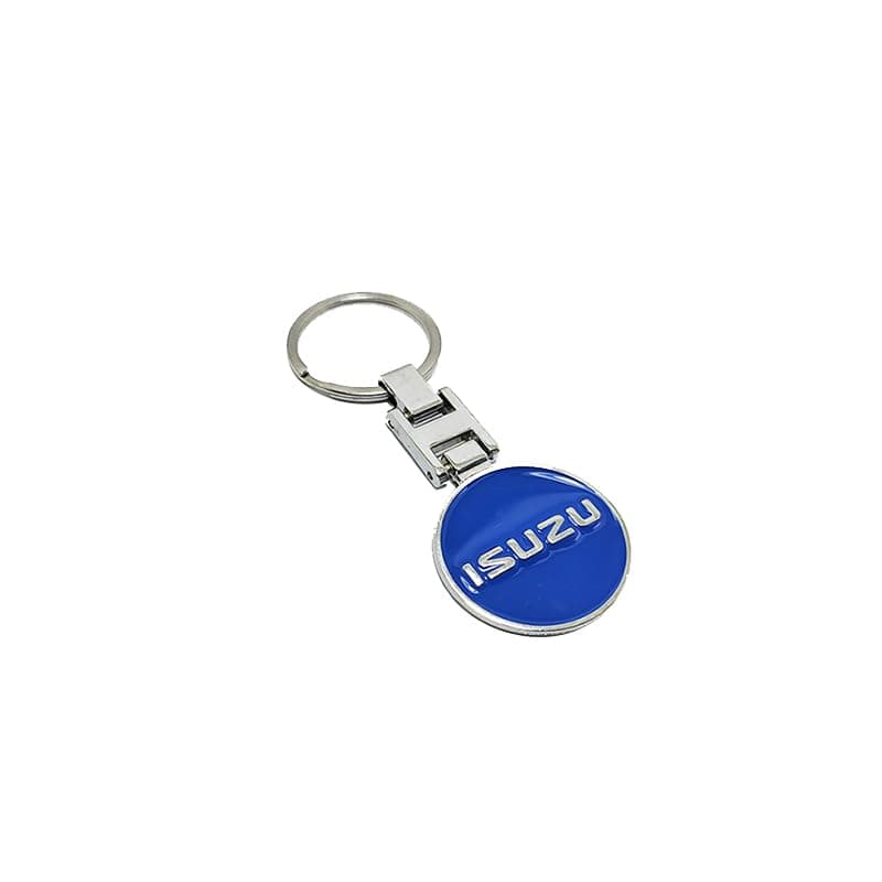 KaberTrade Nickel Plated Metal Car Keychain Double-Sided Logo Car Keychain for Car Keys Motorcycles Family Keys (Compatible with Isuzu Code:10516)