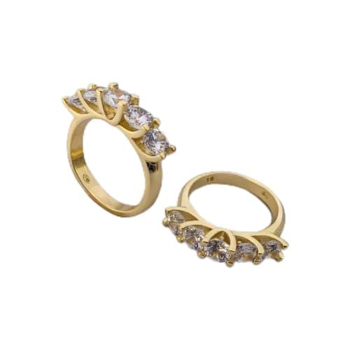 3 Diamonds 292474661779091 Band Ring For Women Gold Plated