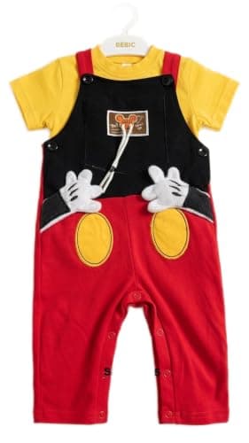 Bebic Dungaree Long Romper + T-shirt Set for Baby Boys - Baby long romper set