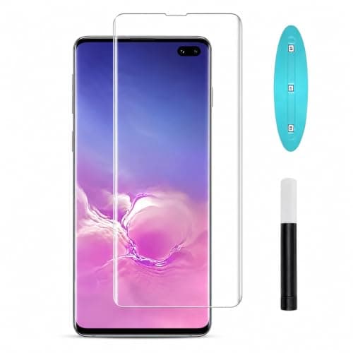 Tempered Glass Screen Protector for Samsung Galaxy S10 Plus Full Screen Coverage HD Clarity 3D Curved Edge Anti Shatter Scratch Proof