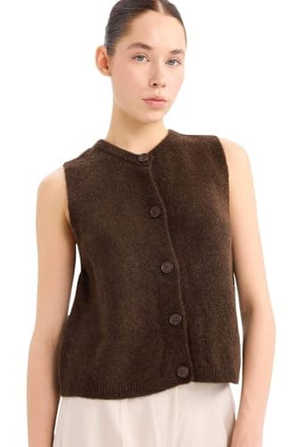 DeFacto Womens Young Regular Fit Crew Neck Sleeveless Tricot Vest Vest (pack of 1)