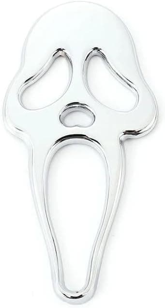 3D Metal Emblem, Mainly Used as Car Motorcycle Decoration Sticker, Designed to Add Aesthetic ("Screaming Ghost Mask" Sticker, Silver, 7.7 * 4cm - SACAR Vehicle emblem