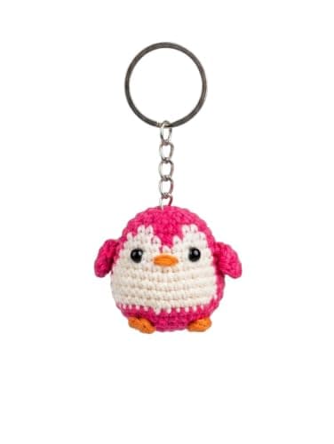 Amigurumi Handmade Penguin Keychain – Cute Bag Accessory – Amigurumi Handmade Keychain – Unique Gift for Kids and Girls