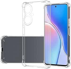 ELMO3EZZ Case Compatible with Huawei Nova 11i, Cover Silicone Transparent TPU Gorilla Anti-shock Protector Camera Shockproof Corners - Clear Cellular phone case