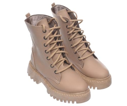 B&W womens B&W-W066-Beige Sneaker Boot