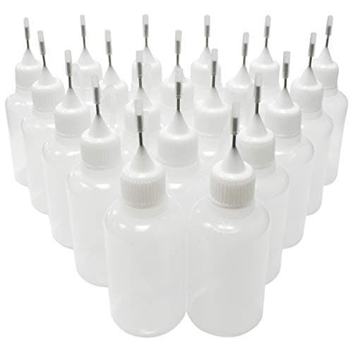 RIVERKING 20 Pcs White Plastic Empty Squeezable Dropper Bottles Eye Liquid Dropper Bottles with Childproof Cap（30mL ）