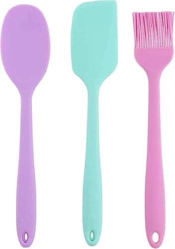 3 in 1 Silicone Utensils Set, 3 Pieces - Multi Color Food spatula