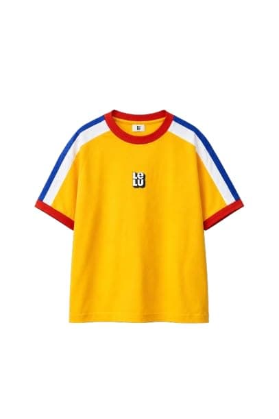 LELU Men's T-Shirt with Colourblock Stripe Detail, Casual Style, Crew Neck-1000