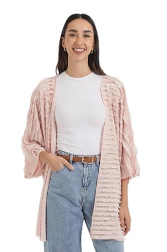 Carina Textured Ruffle Beach Kimono Sweater