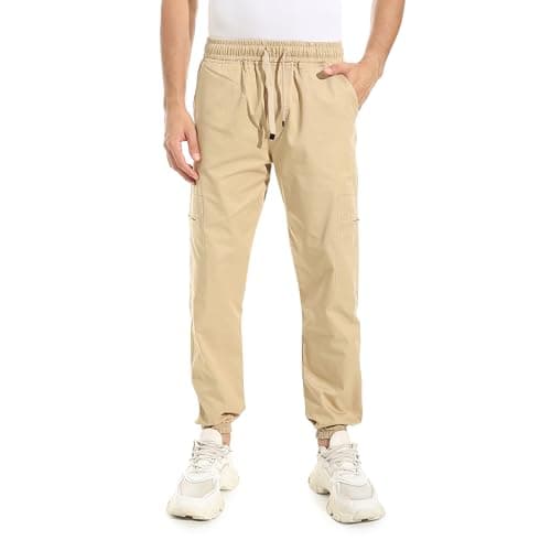 CAESAR - سيزر Mens Men's Harem Pants with Pockets and Side Zipper Men's Harem Pants with Pockets and Side Zipper