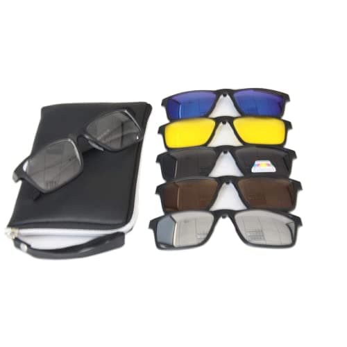 5 in 1 Magnetic Clip On Sunglasses Polarized Glasses For Travel, 2258A