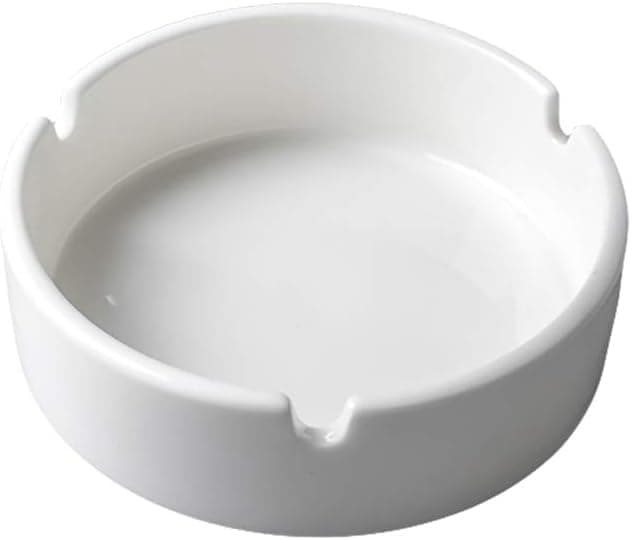 Premium White Porcelain Ashtray for Home and Office