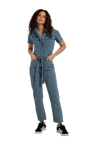 ASTK Womens Fitted Short Sleeve Jumpsuit (pack of 1) One piece outfit