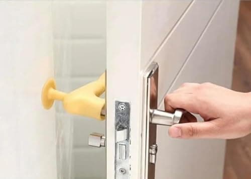 Silicone door stopper, anti-collision/noise/static, kid/wall protection yellow ‎,ددادة أكررة باب سيليكون أصفر ‎ مضاد للتصامات و الكهرباء الثابتة و الضوضاء و حماية الحائط Doorstop