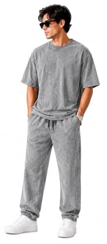 DETAILS Y444 PLAIN STONE TSHIRT & PANT SET
