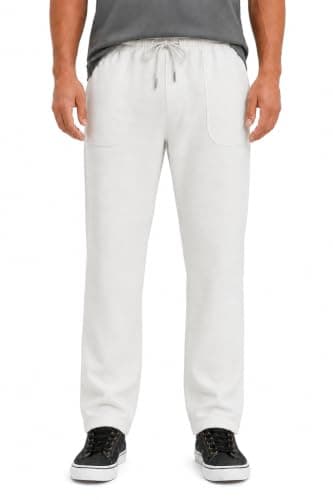 Ribbed Comfy Elastic White Joggers Pants