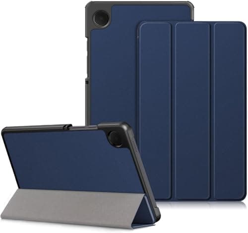 Case for Samsung Galaxy Tab A9 8.7 Inch 2023, Slim Folio Protective Case Cover with Stand Back Translucent Trifold (Blue) Portable electronic device cover