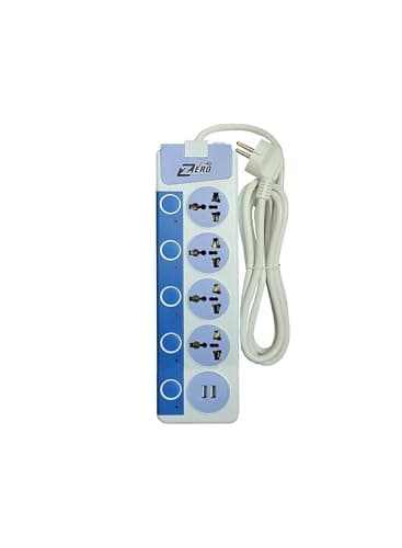 Joint ZERO Electricity HUB 4 Port 220V 50/60HZ 10A-2000W MAX (Not Recommended for Steam iron & Cattle) (White, ZR-40) Power strip
