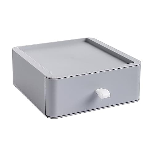 Multifunctional Stackable Storage Tray Organizer Home Office Table Organizer Organizer Makeup Accessories Organizer (Grey) (1) Storage drawer