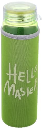 The purple tree hello master frosted water bottle abs plastic bottle (500 ml) (pack of 1) wide mouth colorful water bottle for everyday use office use fridge bottle (green)